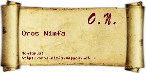 Oros Nimfa névjegykártya